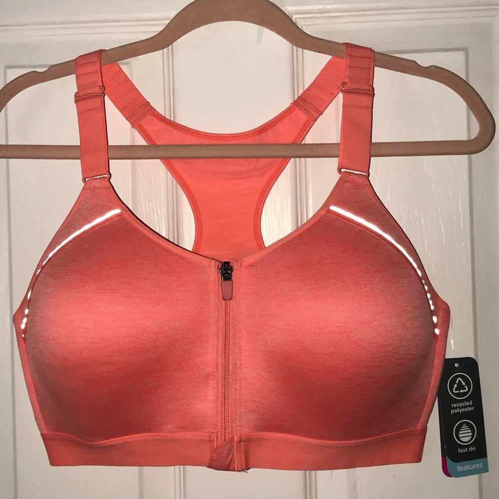 New MTA Sport Women's Coral Sports Bra Size XL